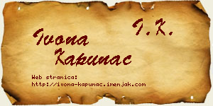 Ivona Kapunac vizit kartica